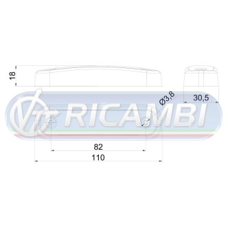 1 - FANALINO INGOMBRO TRASPARENTE STRISCIA A LED ARANCIO