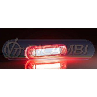1 - FANALINO INGOMBRO TRASPARENTE STRISCIA A LED ROSSO