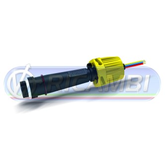 1 - CONNETTORE ELETTRICO 6 PIN FANALE FRISTOM GIALLO SX