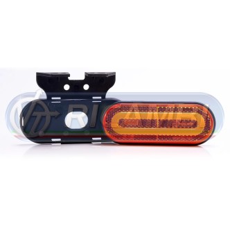 1 - FANALINO INGOMBRO STRISCIA A LED A ELLISSE C/STAFFA ARANCIO