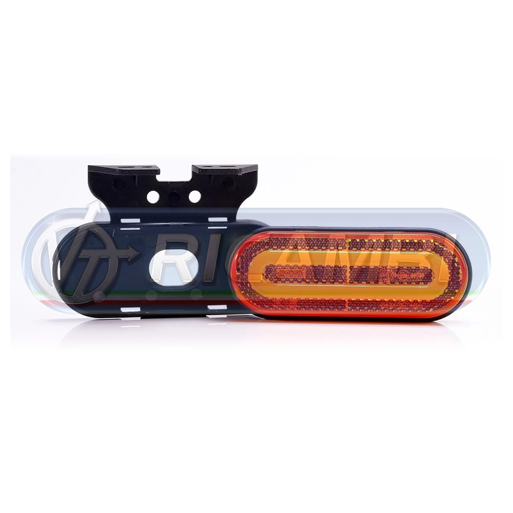 1 - FANALINO INGOMBRO STRISCIA A LED A ELLISSE C/STAFFA ARANCIO