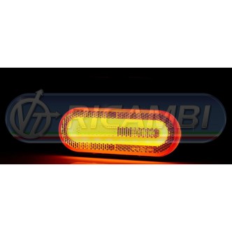 1 - FANALINO INGOMBRO STRISCIA A LED A ELLISSE C/STAFFA ARANCIO