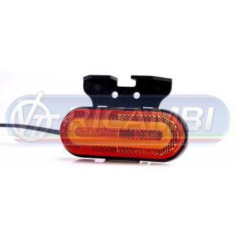 1 - FANALINO INGOMBRO STRISCIA A LED A ELLISSE C/STAFFA ARANCIO