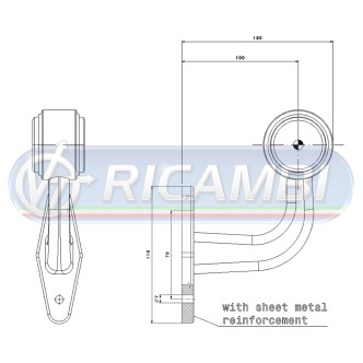 1 - FANALINO INGOMBRO POST. 2 LED 12/24V MEDIO 90° DX/SX