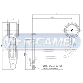 1 - FANALINO INGOMBRO POST. 2 LED 12/24V LUNGO 90° DX/SX
