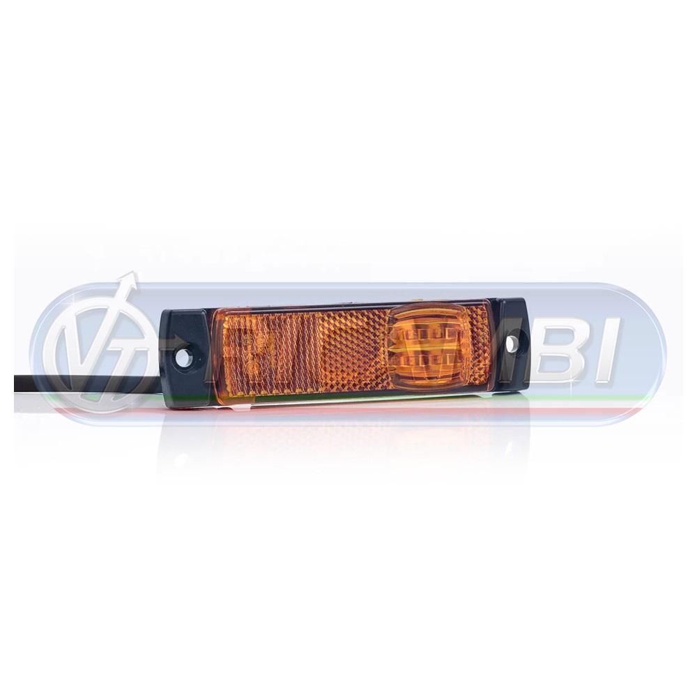 1 - FANALINO INGOMBRO 4 LED LATERALI 12/24V ARANCIO