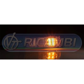 1 - FANALINO INGOMBRO 4 LED LATERALI 12/24V ARANCIO