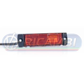 1 - FANALINO INGOMBRO 4 LED LATERALI 12/24V ROSSO