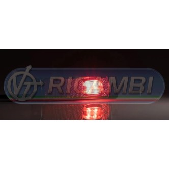 1 - FANALINO INGOMBRO 4 LED LATERALI 12/24V ROSSO