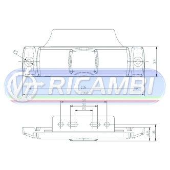 1 - STAFFA SUPPORTO FANALINO INGOMBRO 4 LED