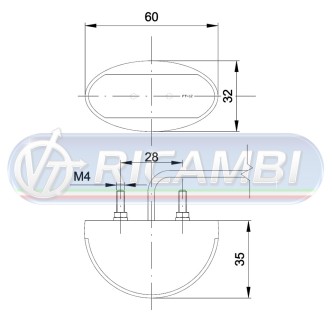 1 - FANALINO INGOMBRO C/VITI 2 LED ARANCIO