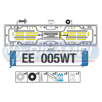 1 - PORTATARGA POSTERIORE ACCIAIO NERO