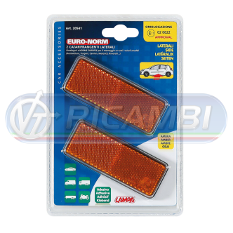 1 - CATADIOTTRO 90X35 ADESIVO ARANCIONE IN COPPIA