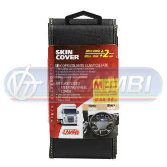 1 - COPRIVOLANTE M 44-46 CM NEOPRENE + SIMILPELLE NERO/BEIGE