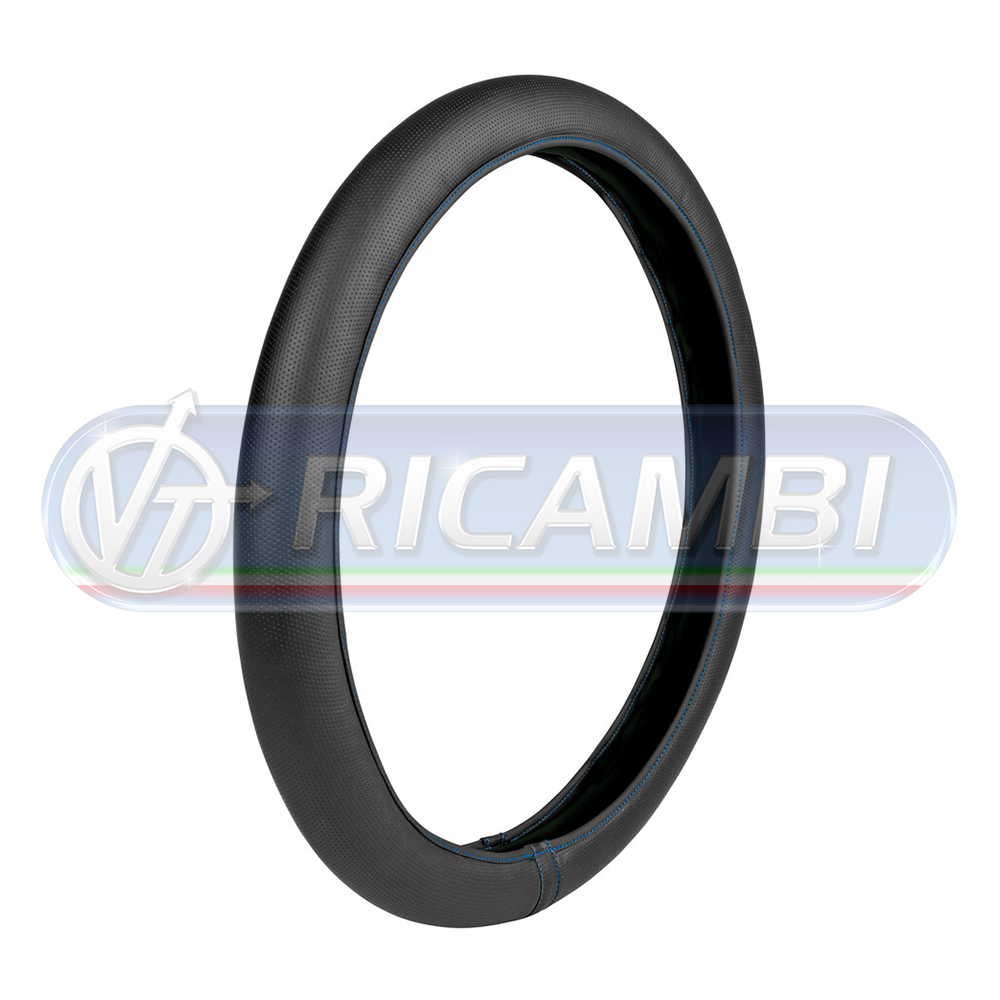 1 - COPRIVOLANTE M 44-46 CM NEOPRENE + SIMILPELLE NERO/BLU