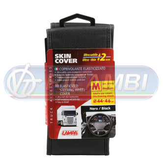 1 - COPRIVOLANTE M 44-46 CM NEOPRENE + SIMILPELLE NERO/NERO