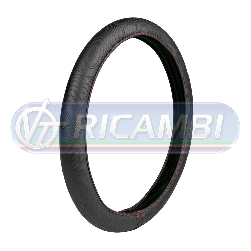 1 - COPRIVOLANTE M 44-46 CM NEOPRENE + SIMILPELLE NERO/ROSSO