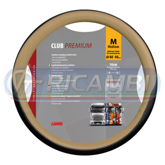 1 - COPRIVOLANTE M 44-46 CM SIMILPELLE NERO/BEIGE