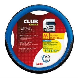 1 - COPRIVOLANTE M 44-46 CM SIMILPELLE NERO/BLU