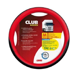 1 - COPRIVOLANTE M 44-46 CM SIMILPELLE NERO/ROSSO