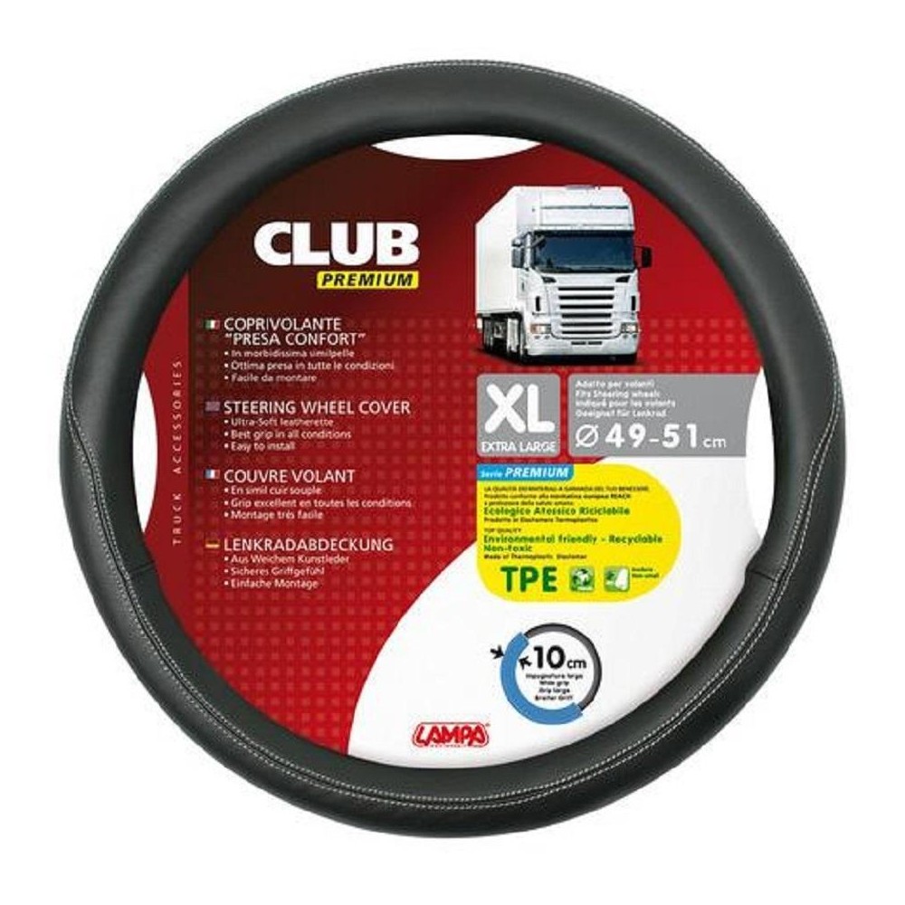 1 - COPRIVOLANTE XL 49-51 CM SIMILPELLE NERO