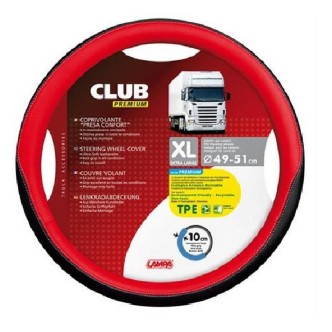 1 - COPRIVOLANTE XL 49-51 CM SIMILPELLE NERO/ROSSO