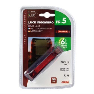 1 - LAMPADA LED A STRICIA DA 6 LED ROSSA 24V