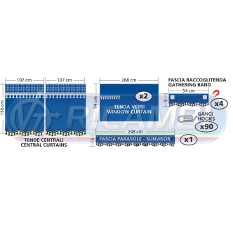 1 - TENDE COMPLETE SET COLORE BEIGE CAB STANDARD