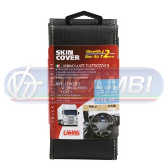 1 - COPRIVOLANTE L 46-48 CM NEOPRENE + SIMILPELLE NERO/BEIGE