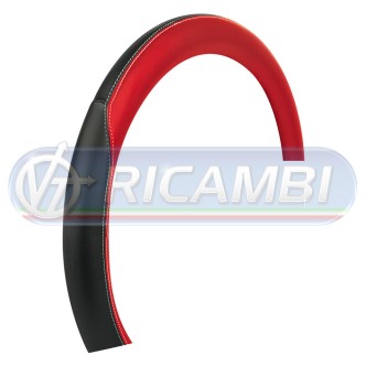 1 - COPRIVOLANTE L 46-48 CM SIMILPELLE NERO/ROSSO