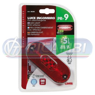 1 - LAMPADA LED LUCE INGOMBRO ROSSA A 3 LED 24V