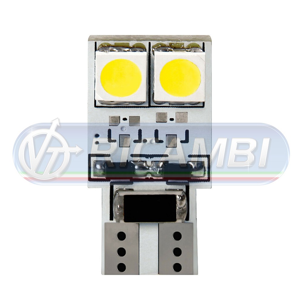 1 - LAMPADINA T10 24V 4 LED C/RESISTENZA BLU