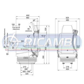 1 - SEDILE PNEUMATICO UNIVERSALE PILOT P488/A80H