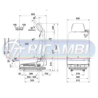 1 - SEDILE PNEUMATICO UNIVERSALE PILOT P1102 SUPREME