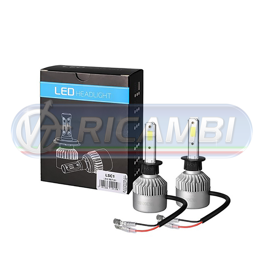 1 - KIT LAMPADINE H1 LED 9-32V 40W 10.000 LUMEN IN COPPIA