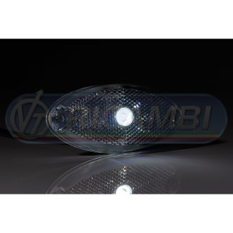 1 - FANALINO INGOMBRO 1 LED OVALE C/STAFFA BIANCO