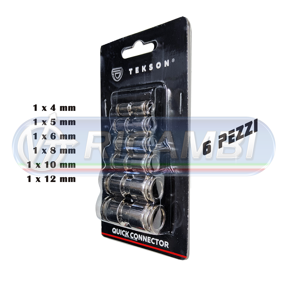 1 - KIT RACCORDI INTERMEDI RAPIDI DRITTI ACCIAIO (6 PEZZI)