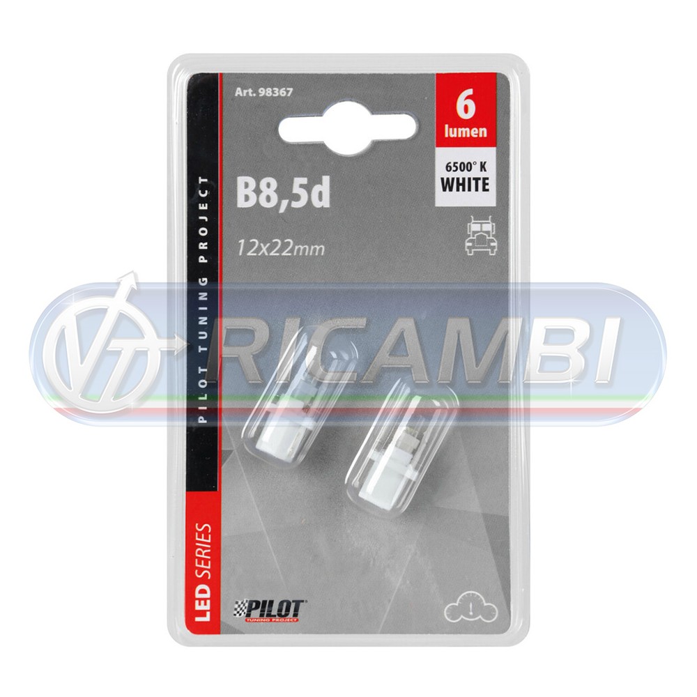 1 - LAMPADINA QUADRO B8,5D 24V LED COPPIA