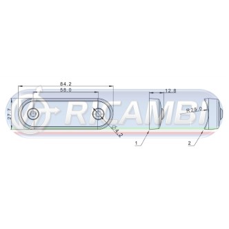 1 - FANALINO INGOMBRO A INCASSO 4 LED DARK ROSSO