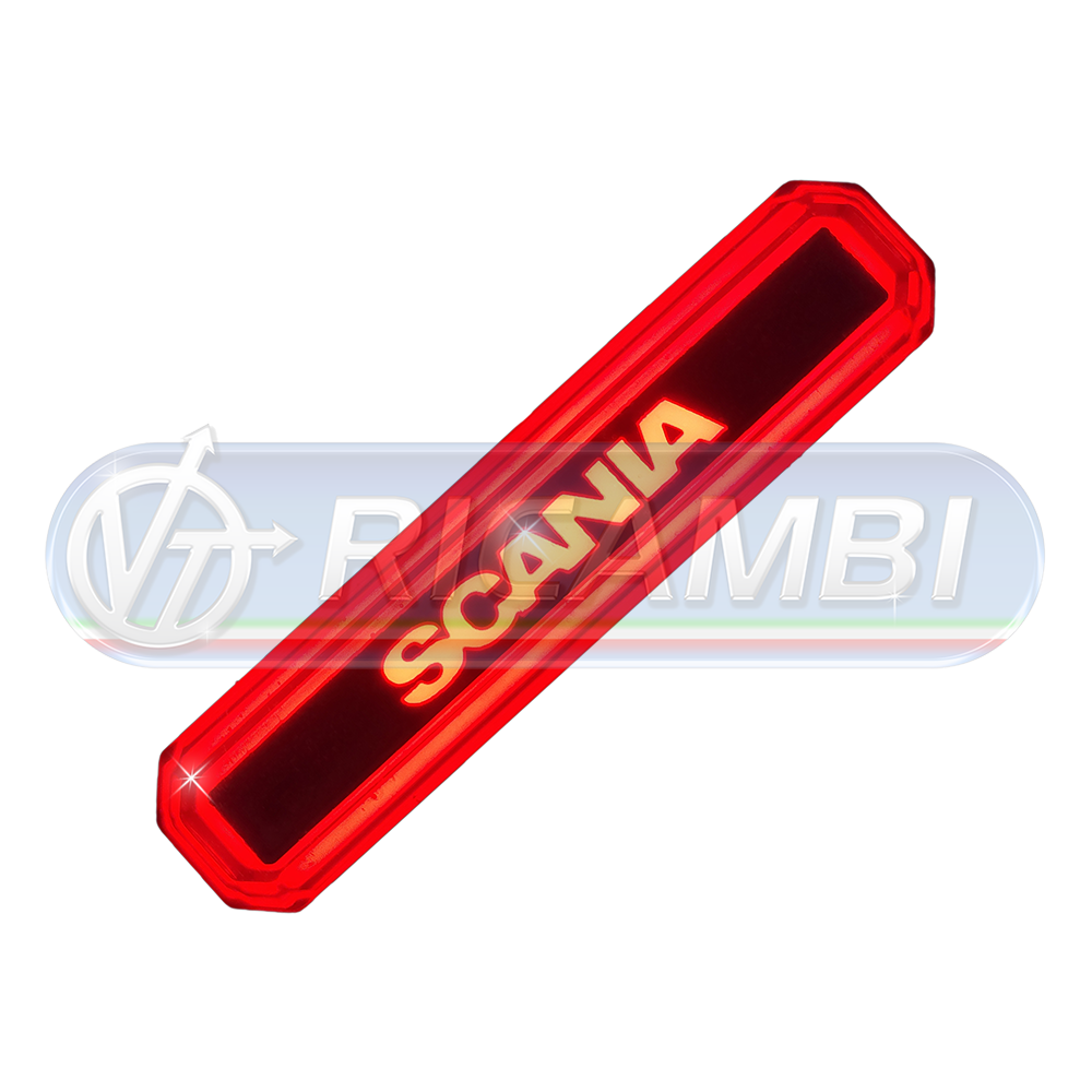 1 - FANALINO INGOMBRO LED SCRITTA SCANIA ROSSO