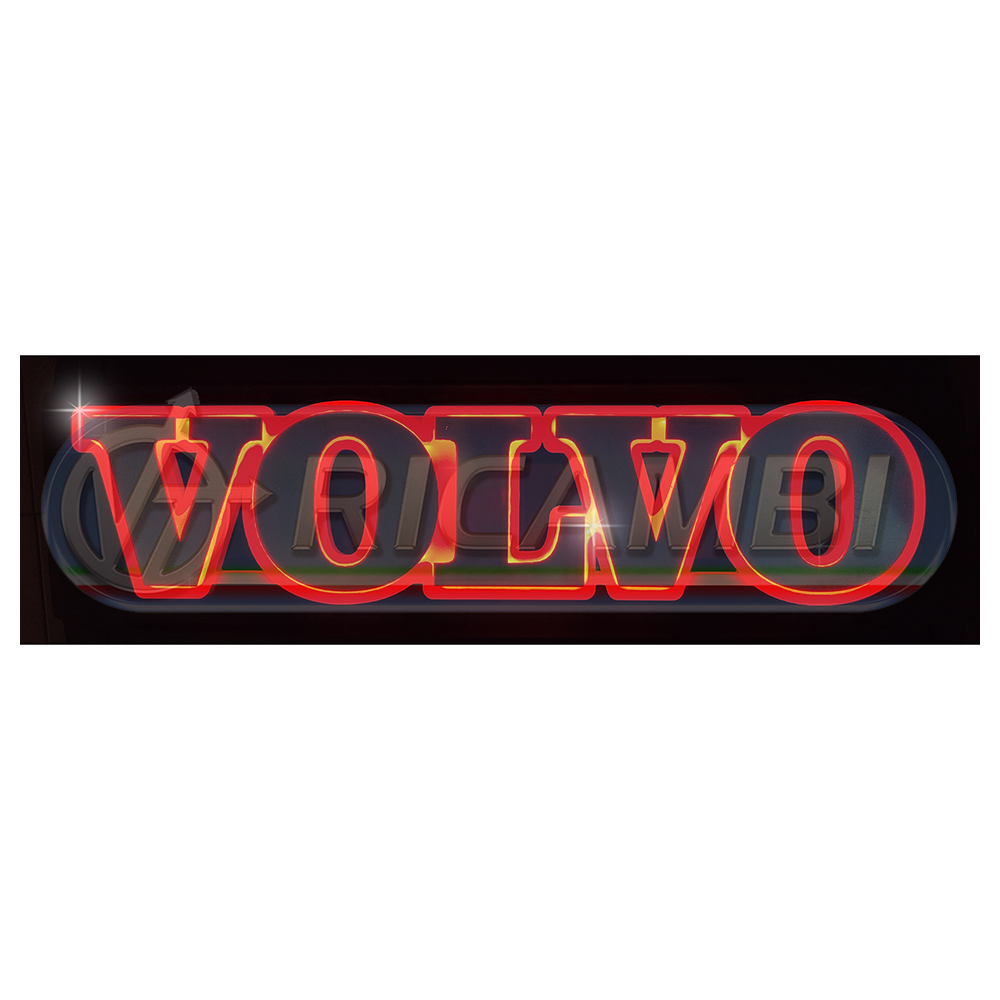 1 - INSEGNA LUMINOSA SCRITTA VOLVO ROSSO