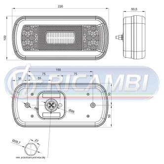 1 - FANALE POST. FULL LED 6 FUNZIONI 12-36V SX C/RETRONEBBIA