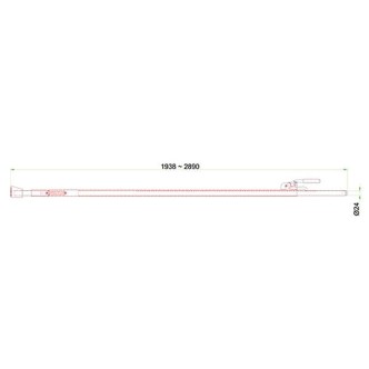 1 - BARRA FERMACARICO VERT. ZINC. 1940-2890 PERNO SUP. DIAM.24