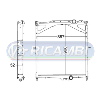 1 - RADIATORE LIQUIDO RAFF. C/STAFFE VOLVO FH 12 FM 12 FRIG LARGO