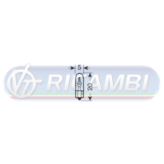 1 - LAMPADINA T5 12V 1,2W ZOCCOLO VETRO
