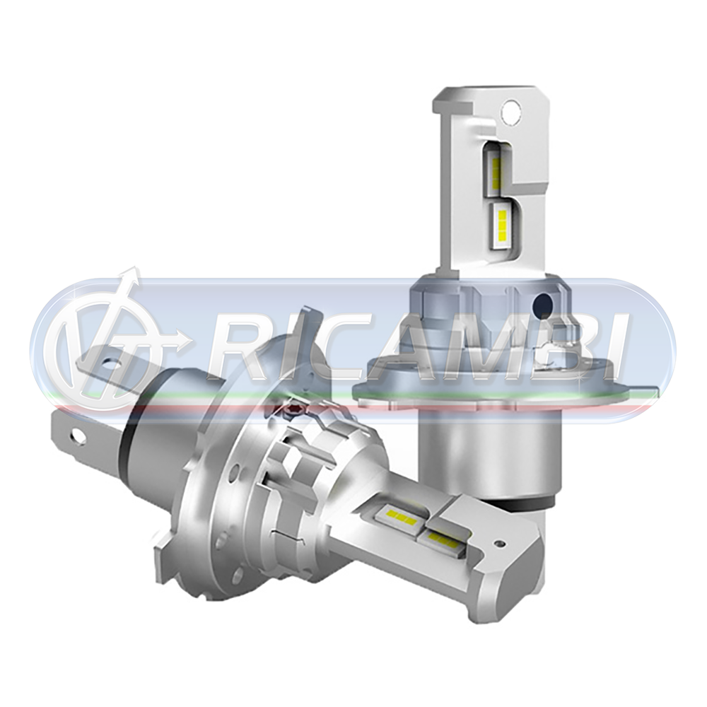 1 - KIT LAMPADINE H4 LED 12V 6500K IN COPPIA