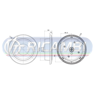 1 - FANALE POST. FULL LED 3 FUNZIONI 12-36V DX/SX NERO TONDO