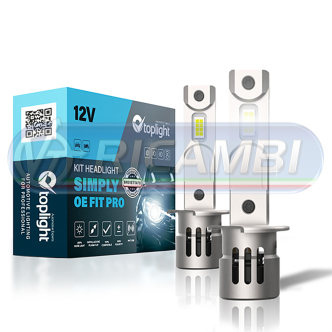 1 - KIT LAMPADINE H1 LED 12V 6500K IN COPPIA