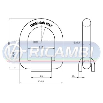 1 - ANELLO FERMACARICO 12T MEDIO PESANTE C/SUPPORTO A SALDARE
