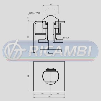 1 - TWIST LOCK GREZZO COMPLETO FISSO DIAM. 38